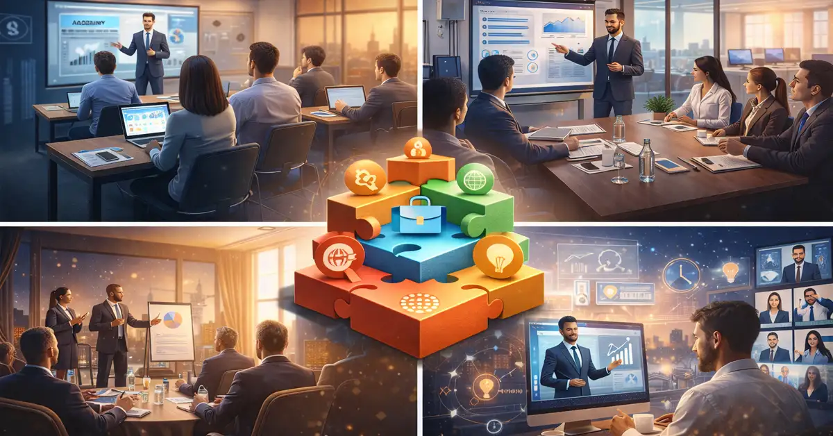 أنسب أنواع التدريب للشركات: دليل اختيار أفضل أسلوب تدريب للمؤسسات