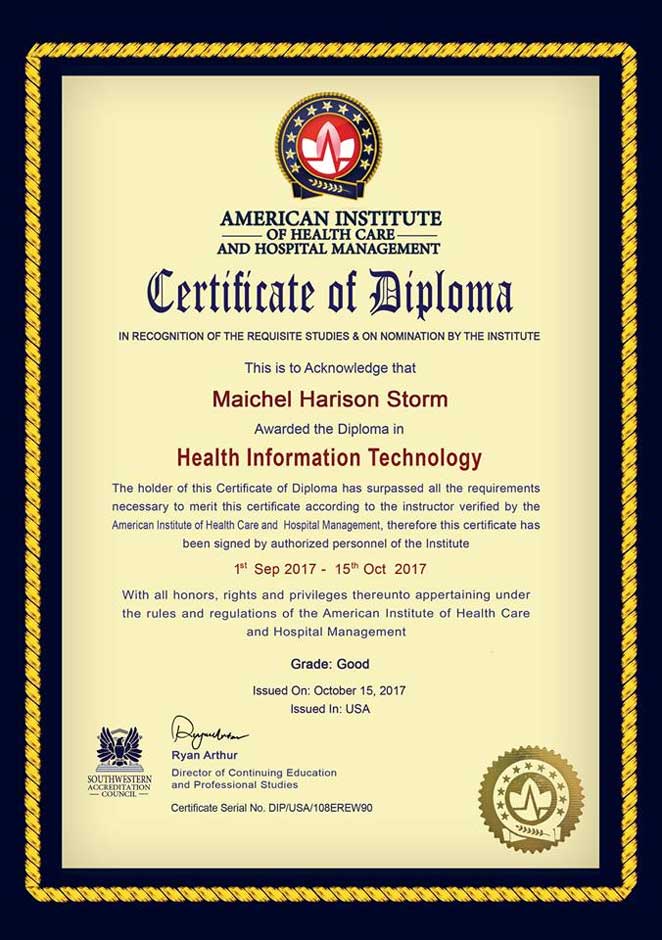American Institute of Healthcare and Hospital Management