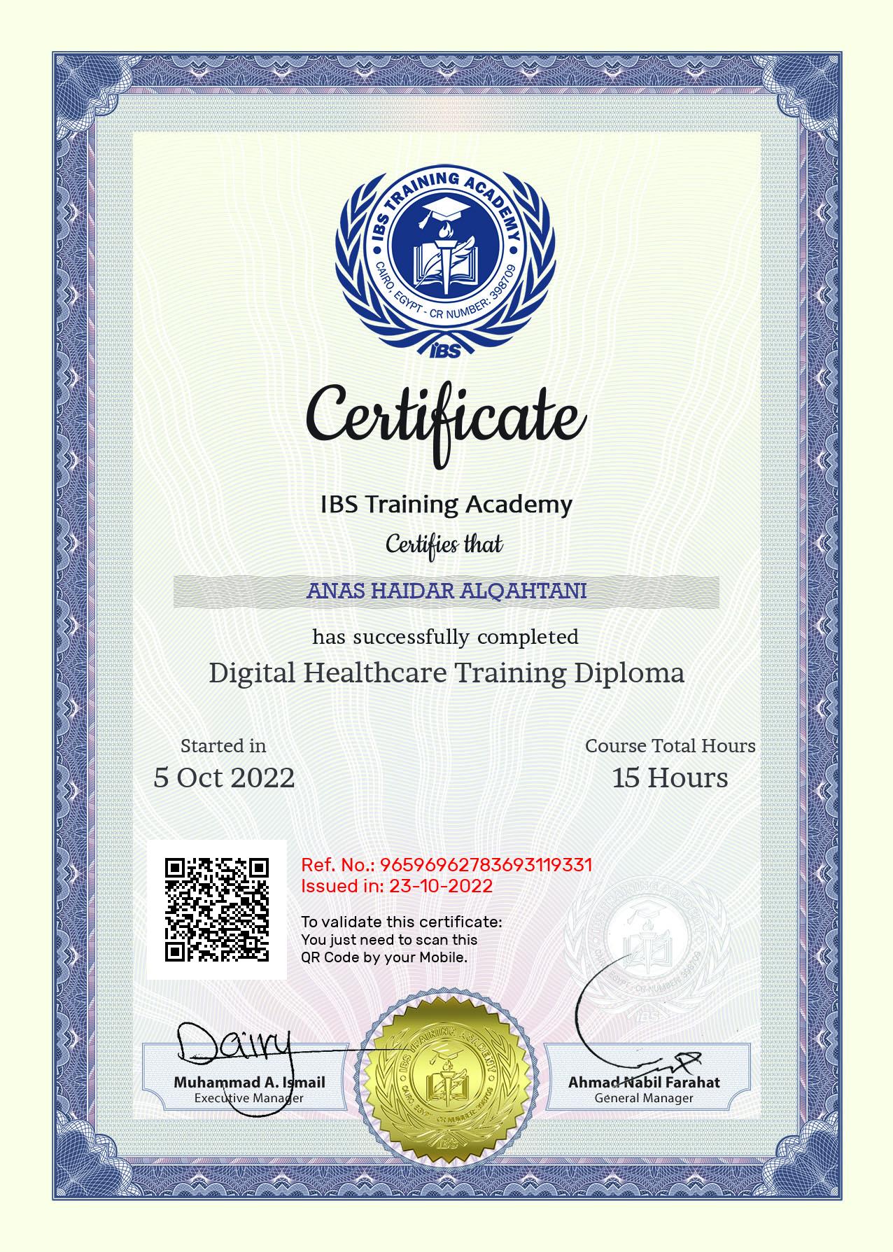 ANAS HAIDAR ALQAHTANI's Certificate